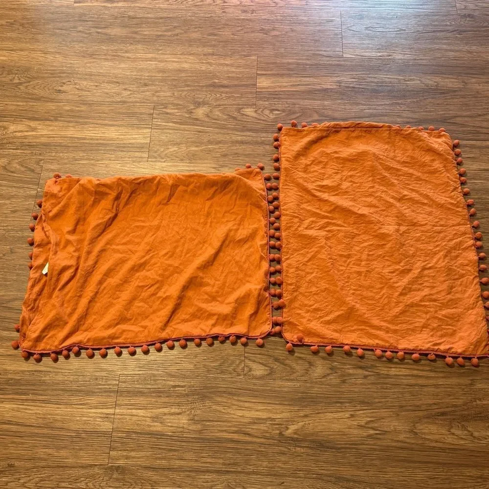 OEKO-TEX Rust Orange Rectangle Pillow Cases  Set of 2  Garment 20” x 24”